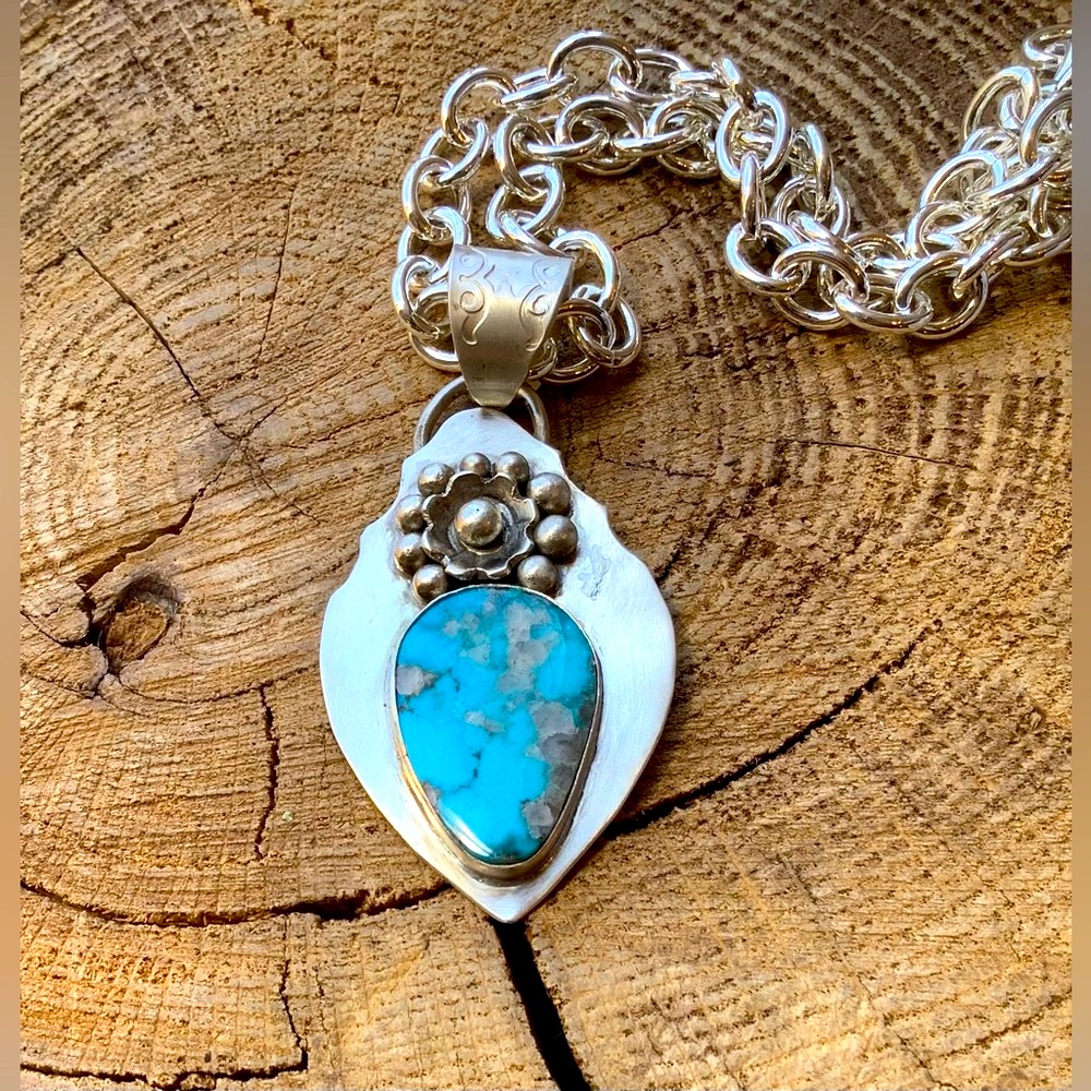 Sterling, Turquoise Necklace